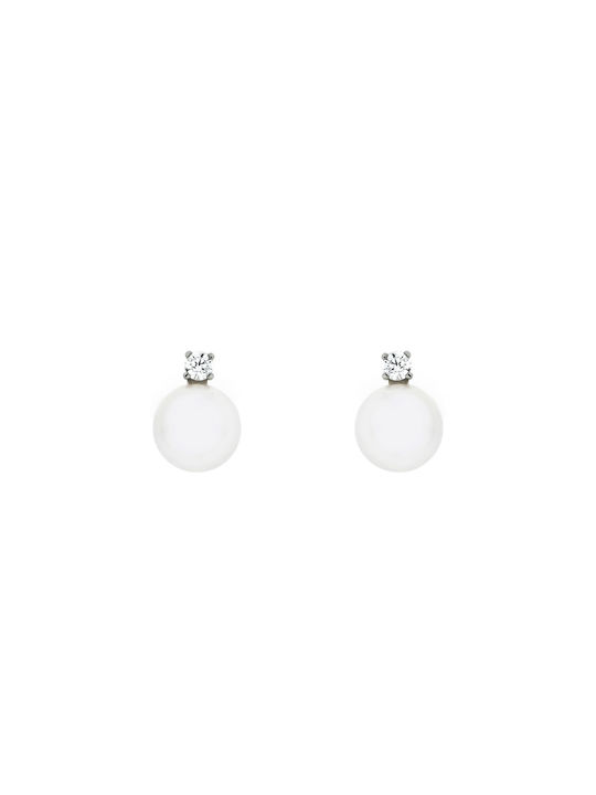 Earrings with Diamond & Pearls