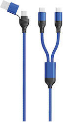 2GO Type-c Duo USB 2.0 Cable USB-C male - USB-A / USB-C Blue 1.2m (797366) 2GO Type-c Duo USB 2.0 Cable USB-C male - USB-A / USB-C Blue 1.2m (797366)