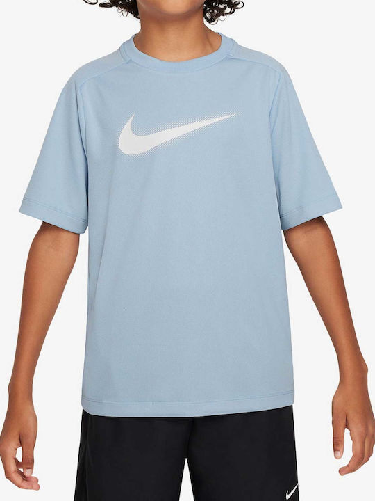 Nike Bluză pentru copii Cu mânecă scurtă Albastru deschis Dri-fit