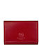 Small Leather Women's Wallet with RFID Red