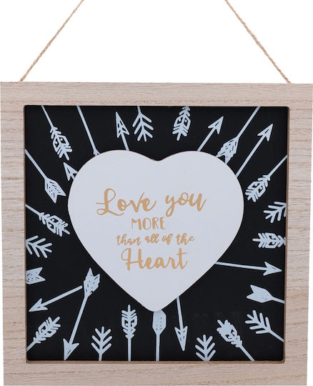 Uncle George Hanging Wall Decor Ecru Wooden 24x24cm