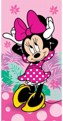 Minnie Mouse Kids Beach Towel Blue Minnie 140x70cm