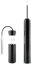 Smart Endoscope Ear Cleaning 5mp Full Hd Camera Led Light Wi-fi Accessories Included Charging Kit 350 Mah Waterproof Ip67 Battery Black