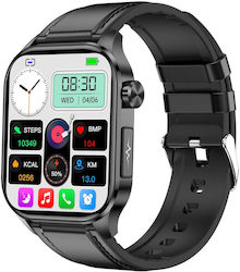 Et580 2.04 Inch Amoled Screen Sports Smart Watch Support Bluethooth Call Ecg Function Black Leather Band Et580 2.04 Inch Amoled Screen Sports Smart Watch Support Bluethooth Call Ecg Function Black Leather Band