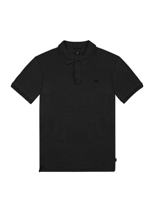 Double Men's Polo Blouse Cotton Regular Fit Black