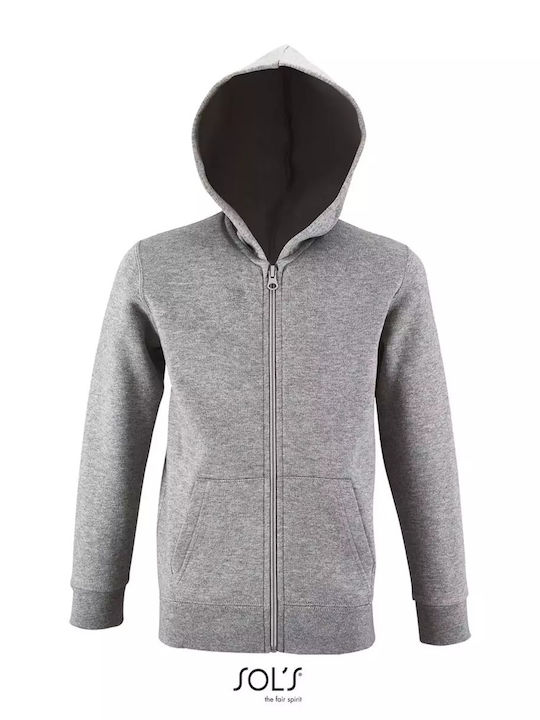 Sol's Kinder-Sweatjacke mit Kapuze Gray Stone