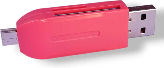 Card Reader micro USB για SD Κόκκινο