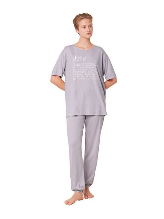 Triumph Sommer Damen Pyjama-Set Baumwolle Violet