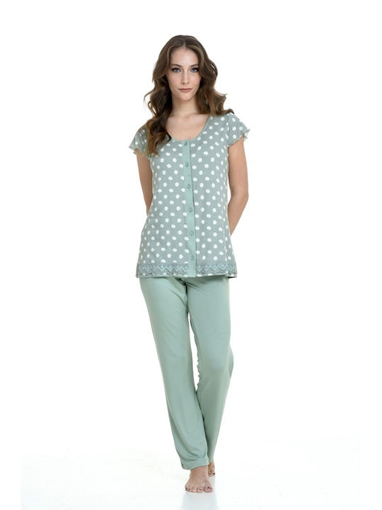 Zen by Daisy Sommer Damen Pyjama-Set Türkis