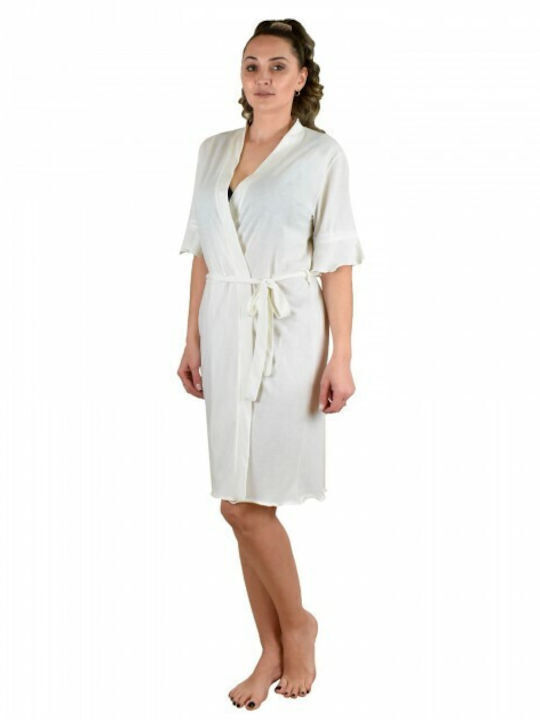 Lingerie Boutique Summer Women's Cotton Robe White