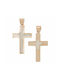 Women's Rose Gold Cross 14K Double Sided