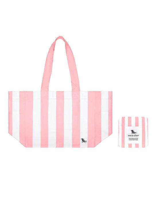 Dock & Bay Strandtasche Rosa mit Streifen