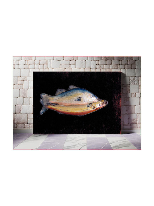 Two Fish One Painting Glass 50x80cm
