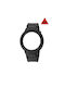 WATX & CO Curea de cauciuc Negru 43mm