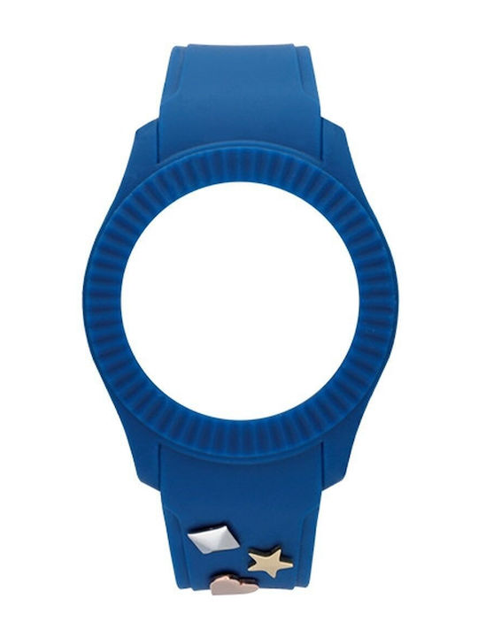 WATX & CO Καουτσούκ Λουράκι Μπλε 43mm