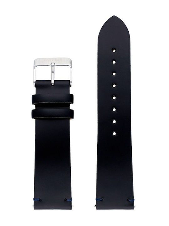WATX & CO Δερμάτινο Λουράκι Μαύρο 44mm