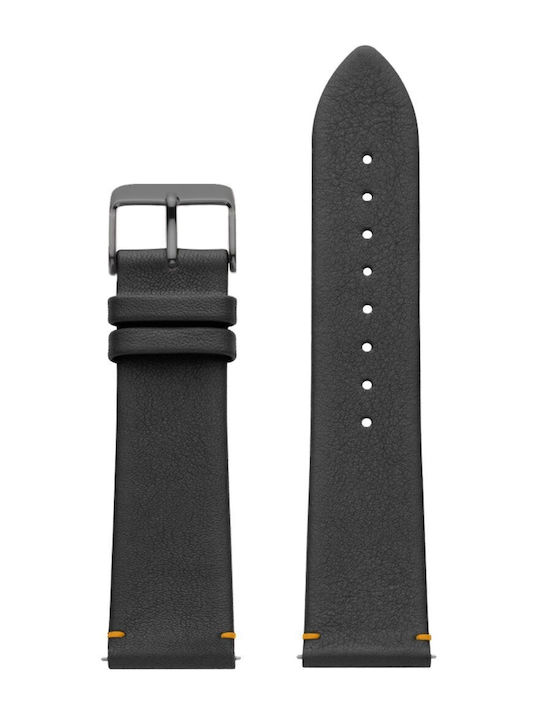 WATX & CO Δερμάτινο Λουράκι Μαύρο 44mm