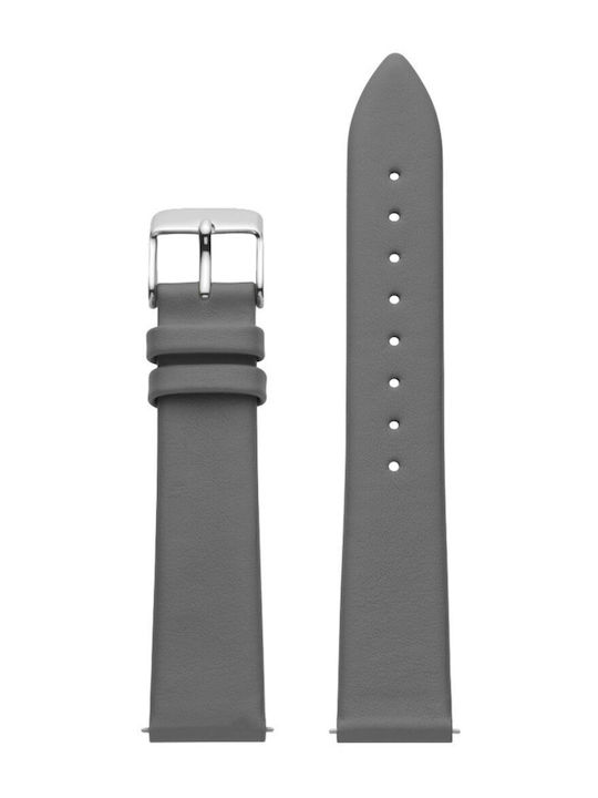 WATX & CO Δερμάτινο Λουράκι Γκρι 38mm