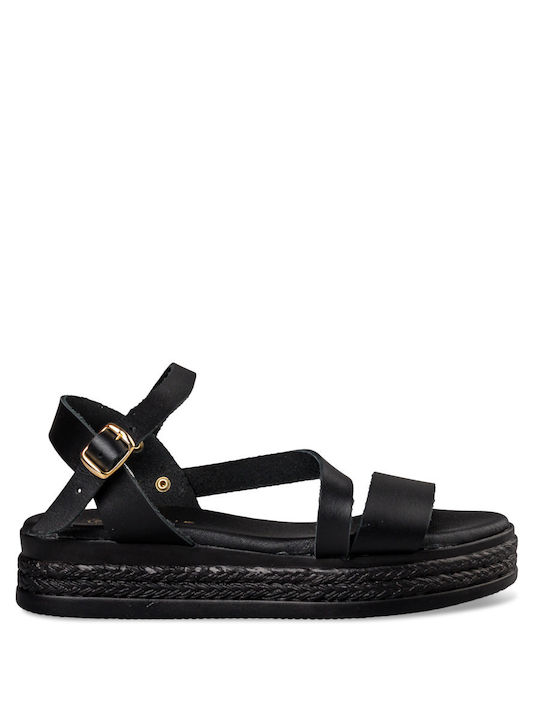 Envie Shoes Women's Flat Sandals Flatforms in Black Color