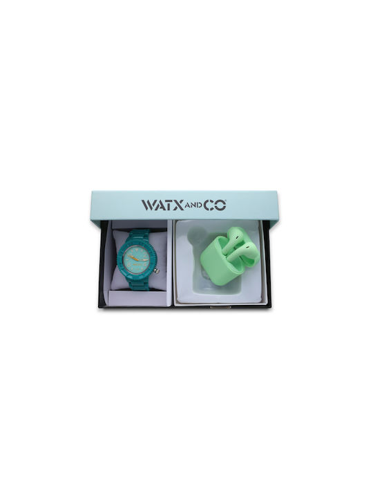 WATX & CO Uhr mit Türkis Kautschukarmband