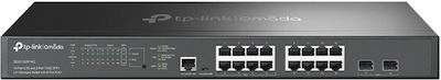 TP-LINK Omada SG3218XP-M2 Verwaltet L2 PoE+ Switch mit 16 Ports Gigabit (1Gbps) Ethernet und 2 SFP Ports