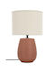 Bizzotto Ceramic Table Lamp with Orange Shade and Base