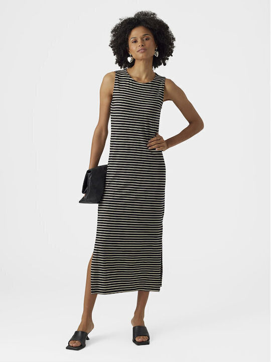 Vero Moda Sommer Kleid mit Rüschen Schwarz