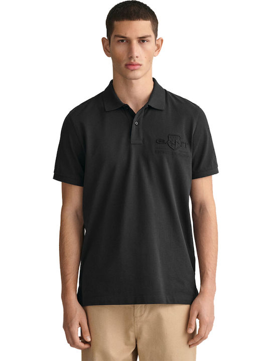 Gant Polo T-shirt Μαύρο