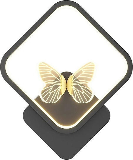Ph216 Modern Wall Lamp with Integrated LED and Warm White Light Black 29x25cm