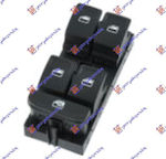 Превключвател на предния прозорец отпред Четирикратен 8pin Seat Leon 13-17 5g0959857f Ляв 1 бр