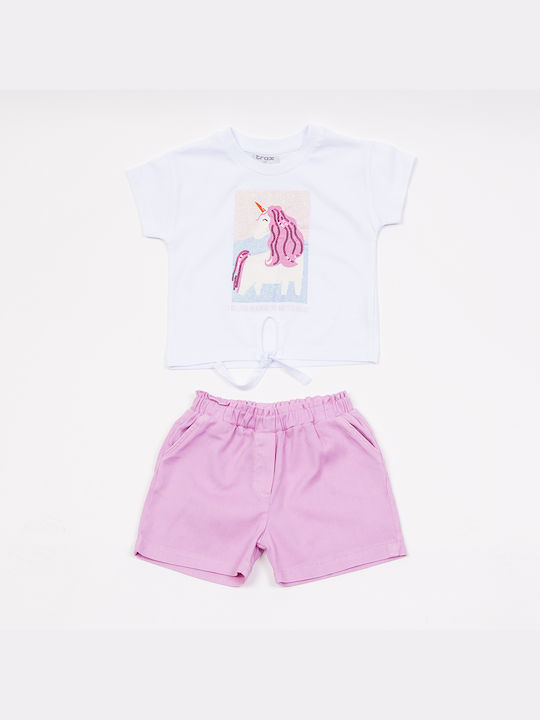 Trax Kids Set with Shorts Summer 2pcs White