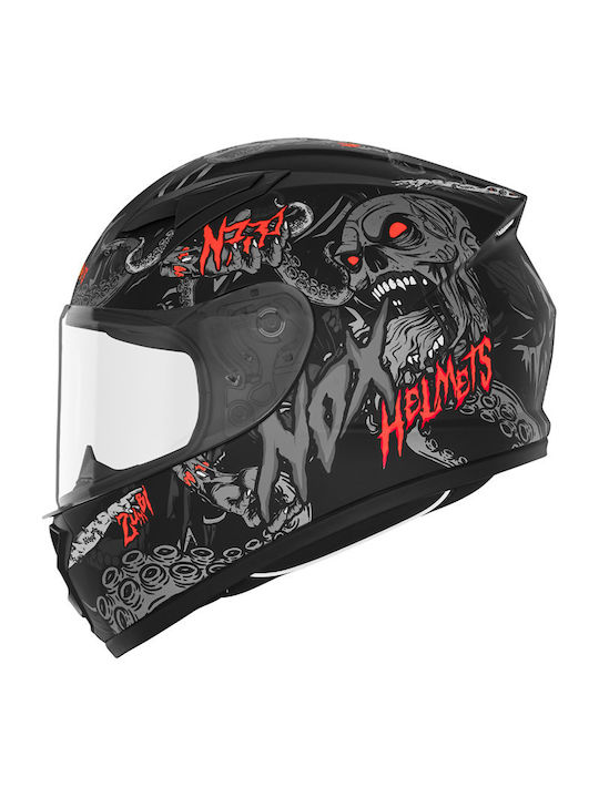 Nox N731 Zumbi Junior Black Matt / Red Children's Motorcycle Helmet Full Face ECE 22.06 1250gr
