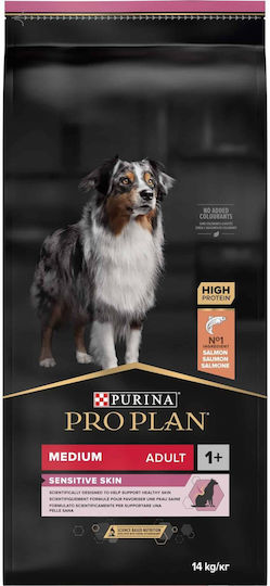 Pro Plan Sensitive Skin 14kg Hrană Uscată pentru Câini Adulţi de Rase Medii cu Somon