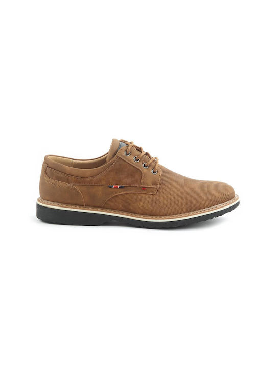 Fshoes Men's Synthetic Leather Casual Shoes Brown