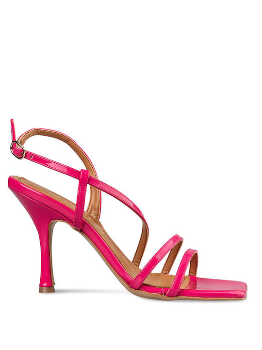 Envie Shoes Γυναικεία Πέδιλα με Ψηλό Τακούνι σε Ροζ Χρώμα