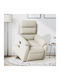 Relaxsessel Friseurwaschbecken mit Fußhocker Samt Cream 75x92.5x100cm