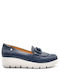 Δερμάτινα Γυναικεία Loafers σε Navy Μπλε Χρώμα