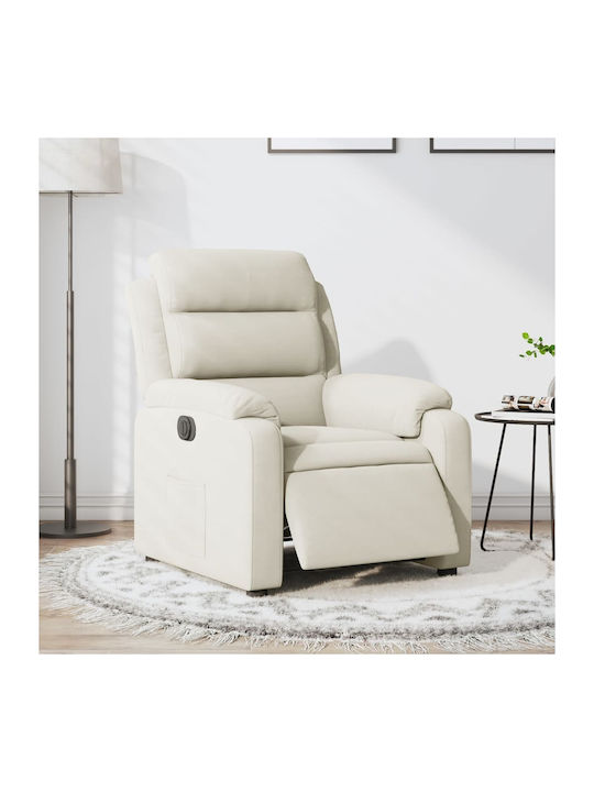 Πολυθρόνα Relax με Υποπόδιο Βελούδινη Κρεμ 75x9...