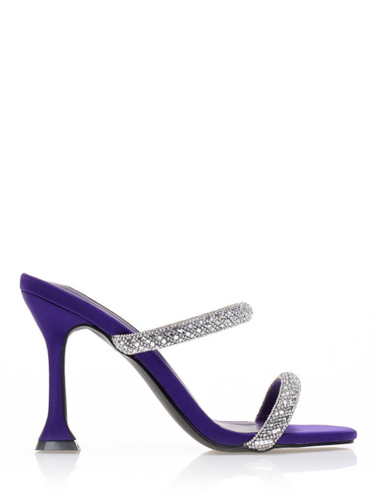 Stoff Sandalen mit Strass Lila