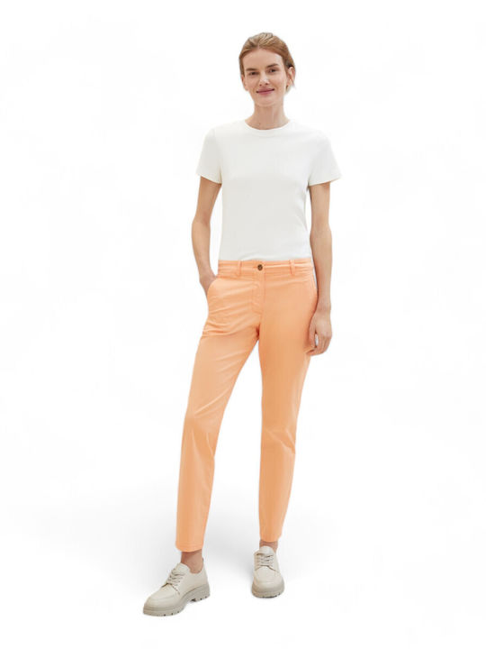 Tom Tailor Women's Chino Trousers in Slim Fit Orange