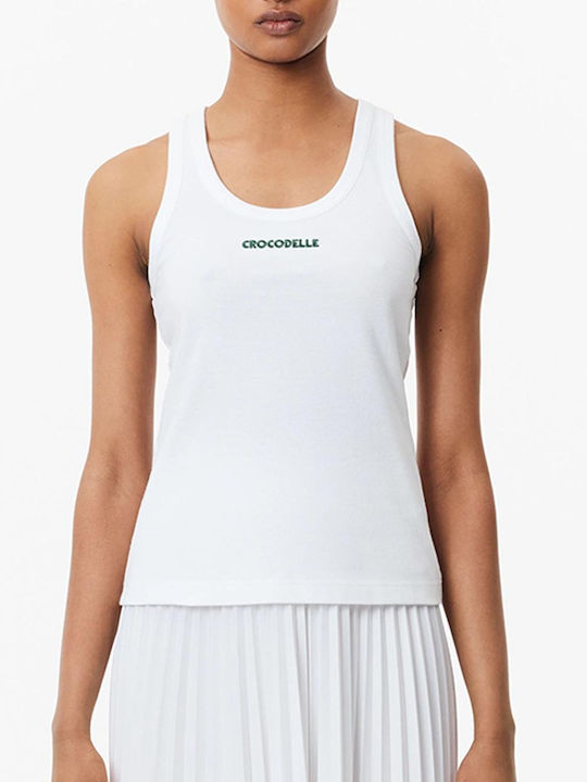 Lacoste Γυναικεία Αθλητική Μπλούζα Αμάνικη Λευκή