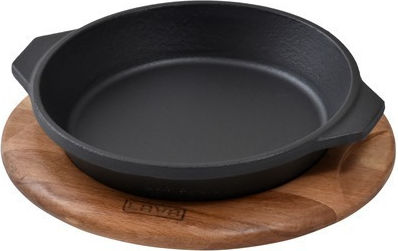 Gusseisen Servierkasserolle Schwarzer Holzboden Φ16cm Emaille 1 Schicht 1 Backen 1kg Lava
