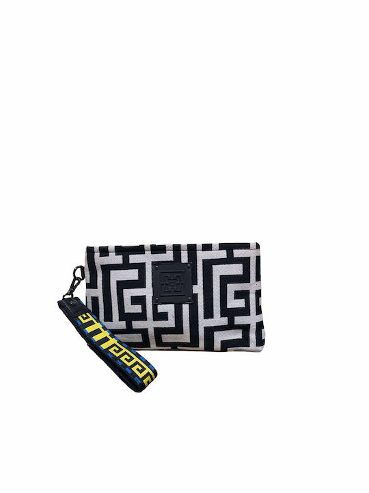 Midneto Ifigenia Women's Envelope Beige Black Labyrinth