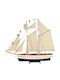 Wooden Traditional Boat White Blue 120 X 19 X 110 H Cm