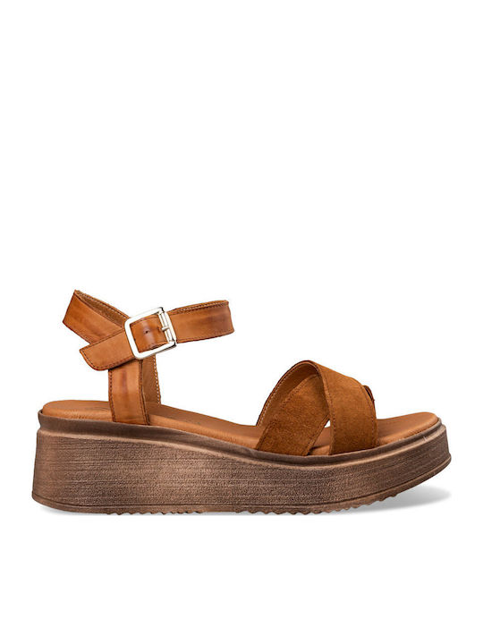 Envie Shoes Летни дамски платформи Кафяв