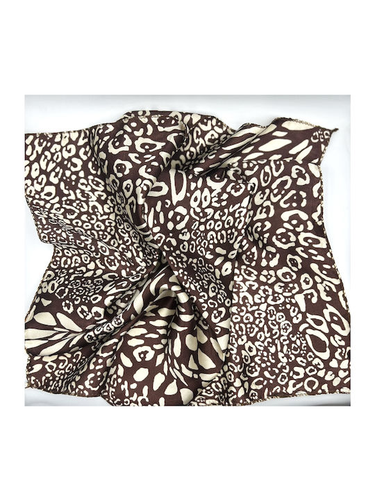 Women's Satin Handkerchief Square 50 X 50 H Brown Mb-neckerchief1-brown