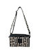 Midneto Erofili Women's Bag Crossbody Beige Black Chenille Labyrinth