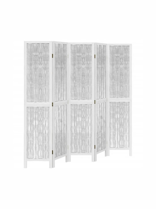 vidaXL Decorative Room Divider Wooden with 5 Panels 175x180cm