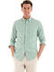 Kanehill Long-sleeved Cotton Shirt Checked Light Green