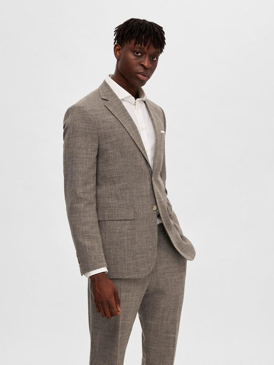 Selected Men's Suit Jacket Slim Fit Beige